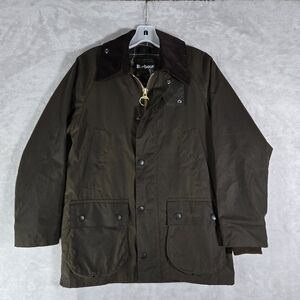 Barbour Classic Bedale Wax Jacket Mens Size C32 Tartan Lined Brown Full Zip